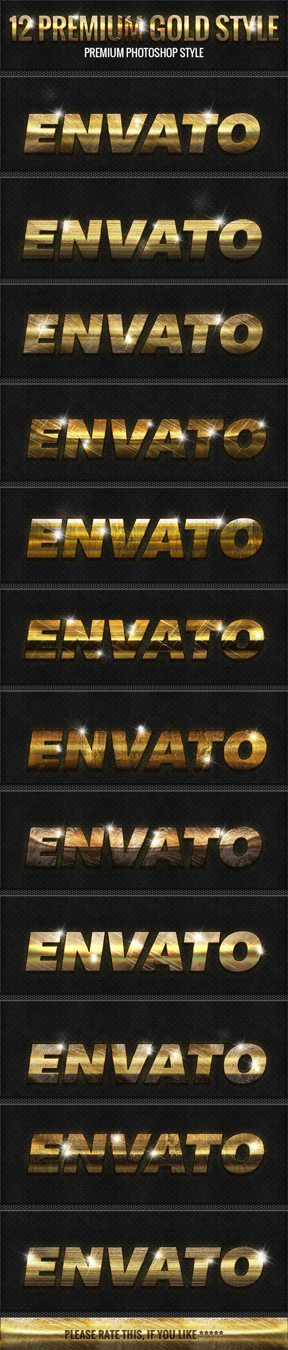 12 New Gold Style - Text Effects Styles