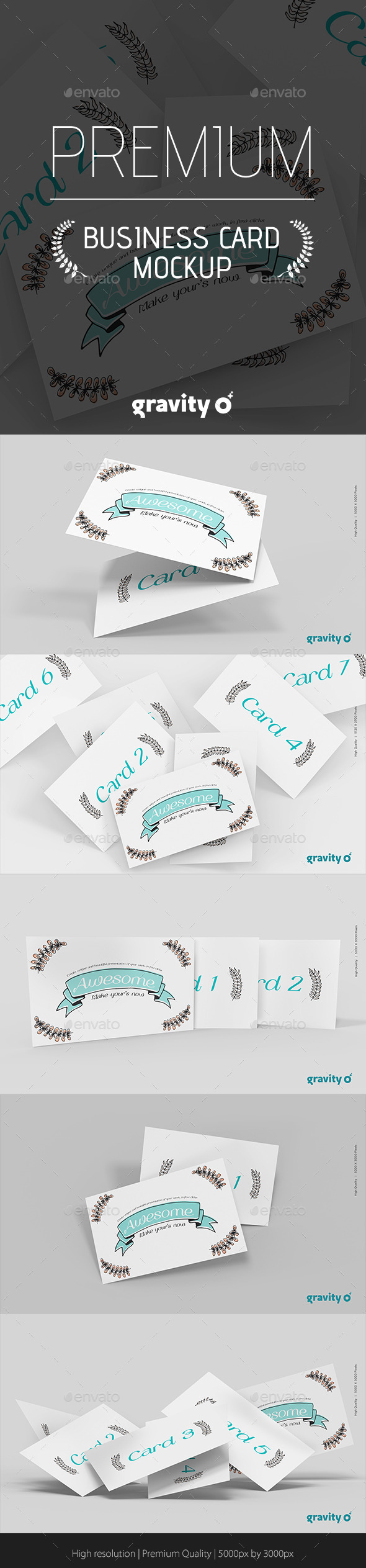 Business Card Mockup Gravity Zero - Business Cards Print