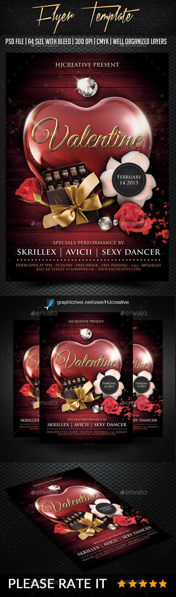 Valentine Poster Flyer Template Vol. 1 - Clubs & Parties Events