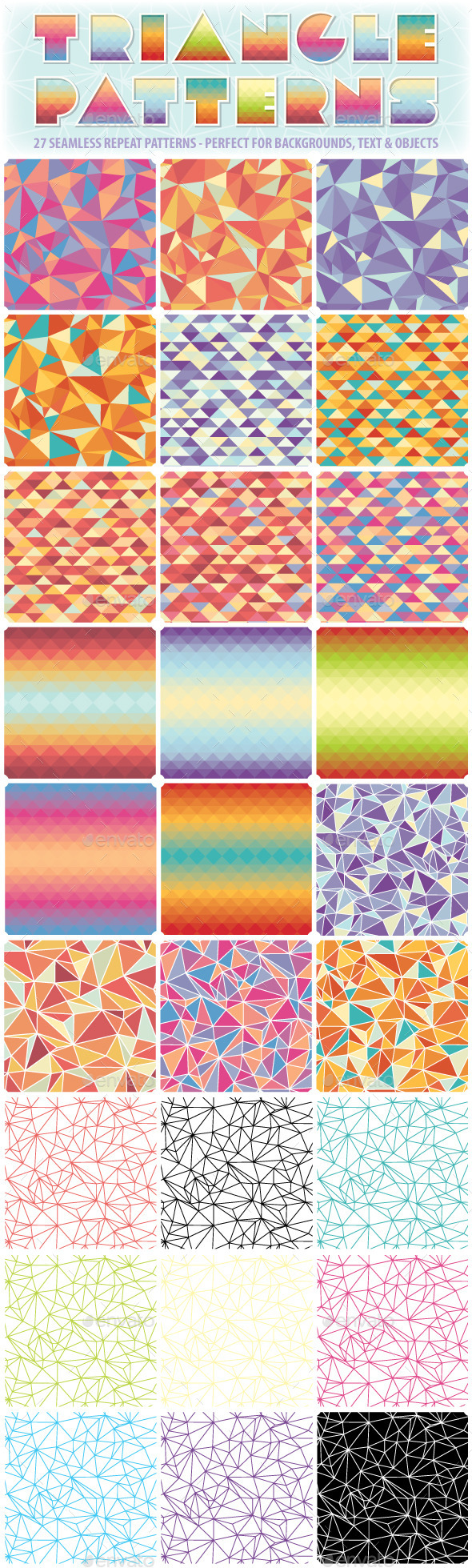 Triangle Repeat Patterns - Patterns Decorative