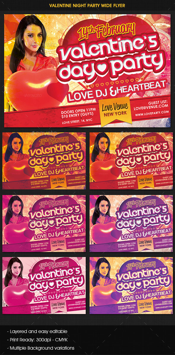 Valentine's Day Party Flyer - Clubs & Parties Events
