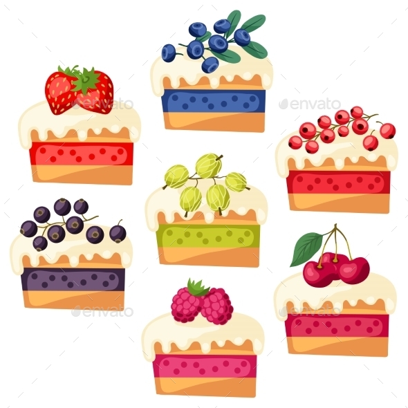 Cakes with Various Fillings - Food Objects