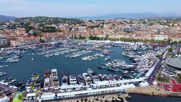 Cannes a city on the French Riviera.  Cannes Yachting Festival.