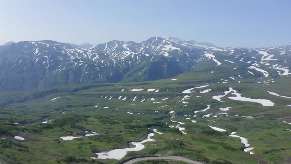 Beautiful Mountain Landscape of Vilyuchinsky Pass at Sunny Day