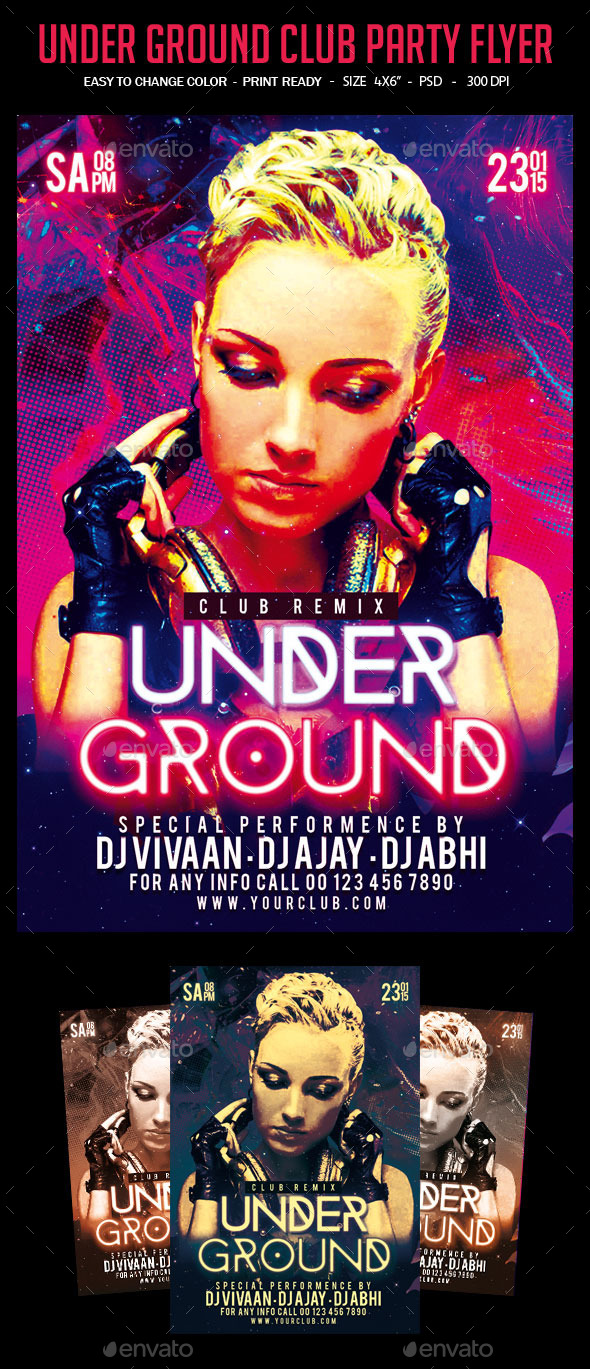 Under Ground Party Flyer - Clubs & Parties Events