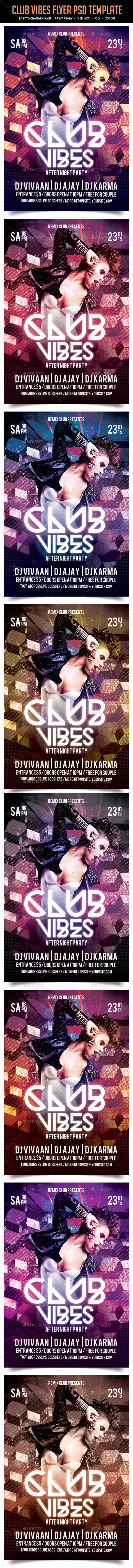 Club Vibes Flyer PSD Template - Clubs & Parties Events