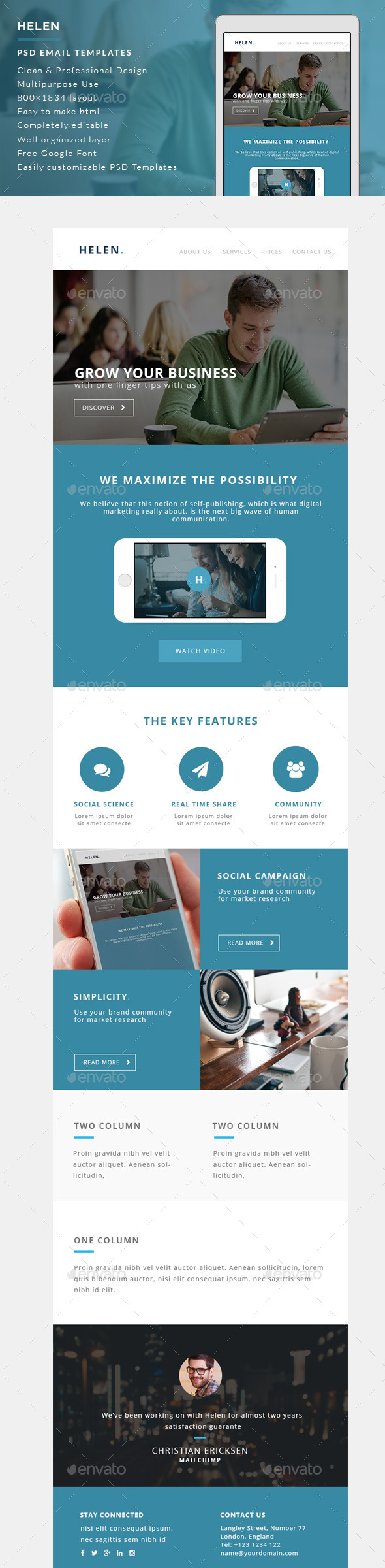 Corporate Email Templates - Helen - E-newsletters Web Elements
