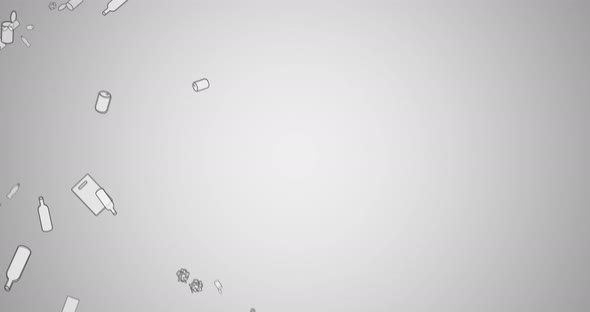 Pastel background with animated falling trash