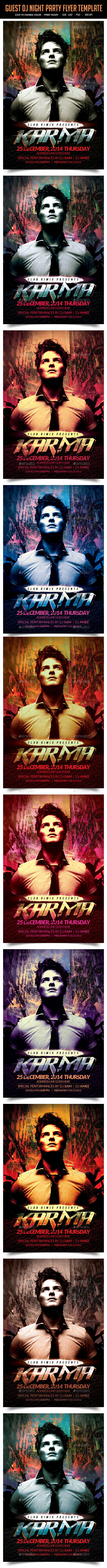 Guest Dj Night Party Flyer Template - Clubs & Parties Events