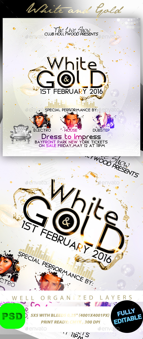 White and Gold - Events Flyers