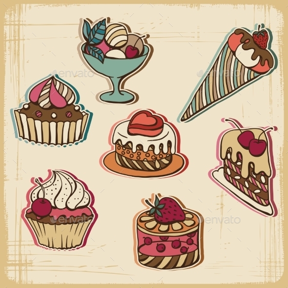 Cakes in Retro Style - Birthdays Seasons/Holidays