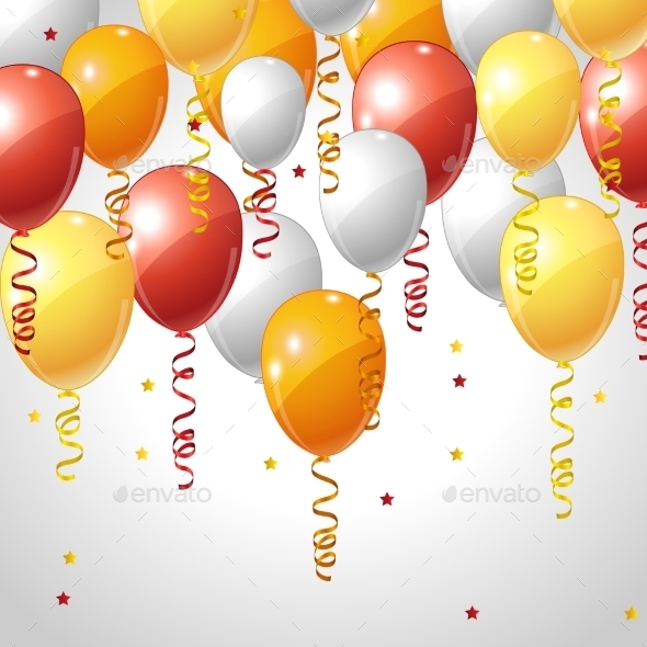 Background with Balloons and Serpentine - Miscellaneous Seasons/Holidays
