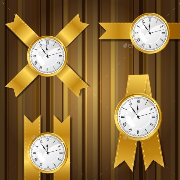 Set of Gold Watches and Ribbon - Man-made Objects Objects