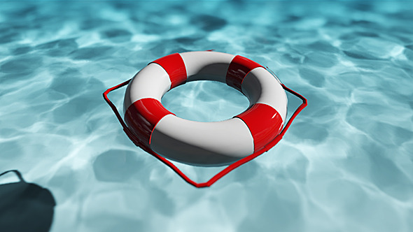 Lifebuoy Floating In Water