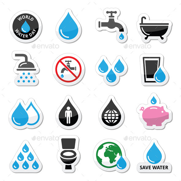 World Water Day Icons - Miscellaneous Vectors