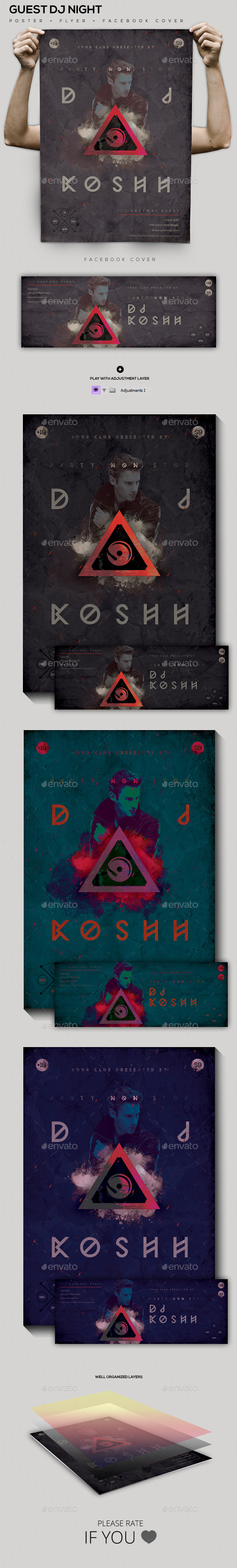 Guest Dj Party Poster/Flyer/Facebook Cover - Clubs & Parties Events