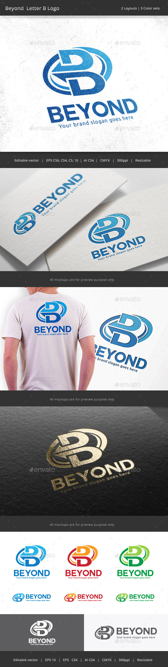 Beyond Letter B Logo - Letters Logo Templates