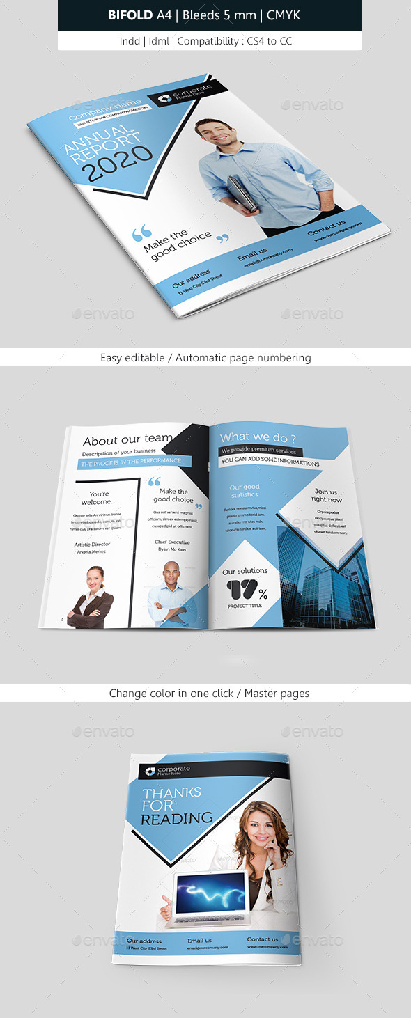 Bifold Business Brochure Template - Corporate Brochures