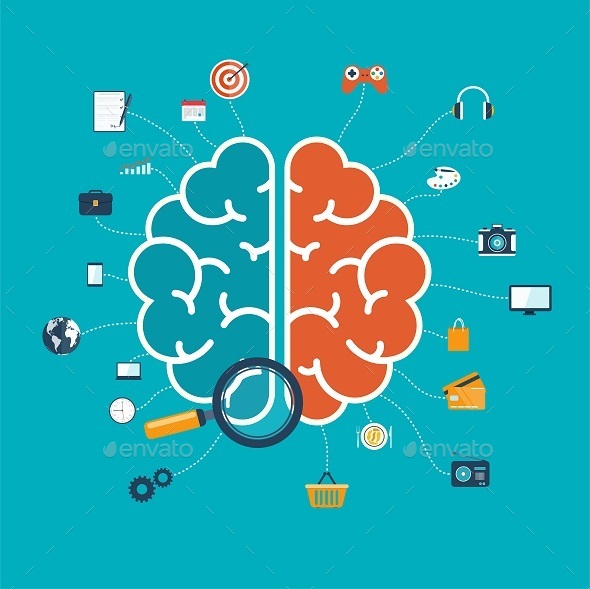 Brain with Icons - Concepts Business