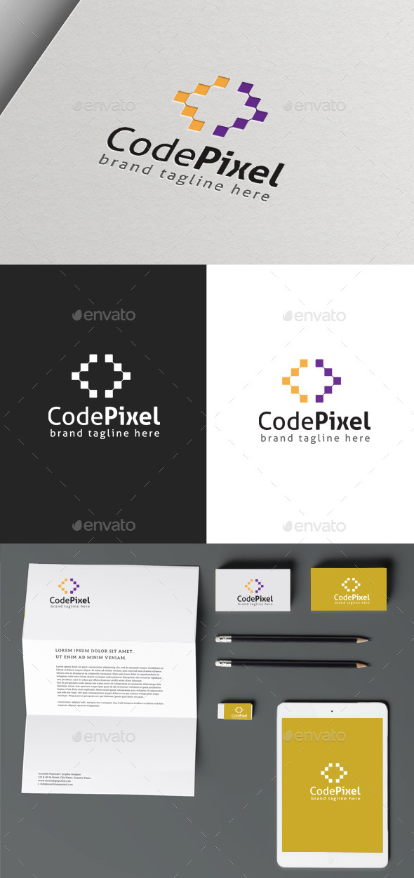Code Pixel - Symbols Logo Templates