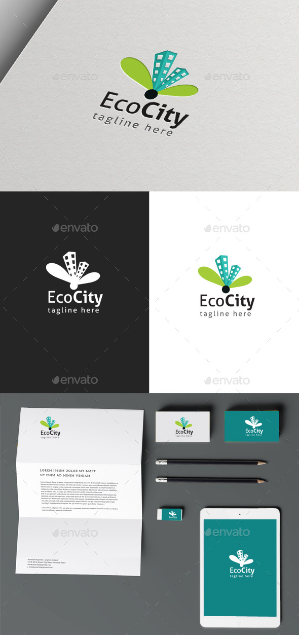 Eco City - Buildings Logo Templates