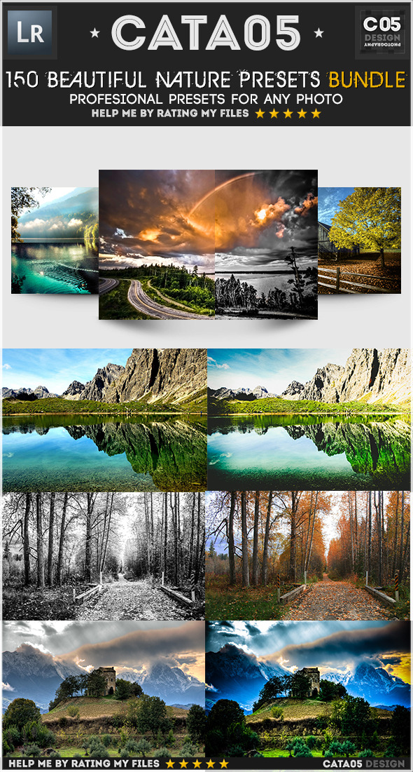 150 Pro Beautiful Nature Presets Bundle - Landscape Lightroom Presets