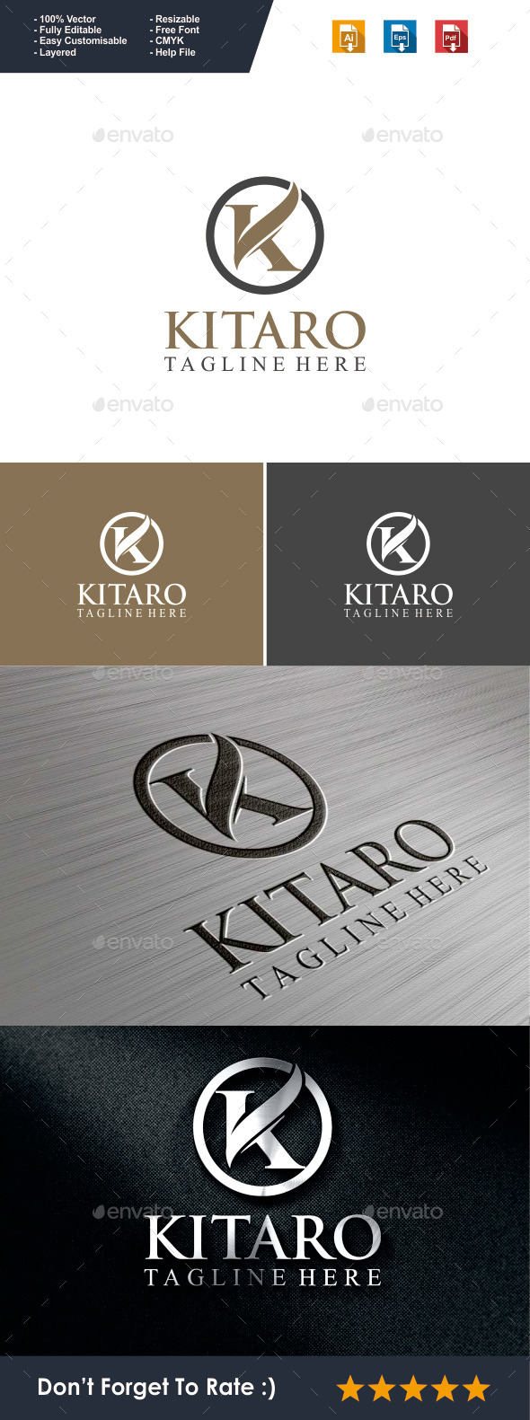 Letter K Logo - Kitaro - Letters Logo Templates
