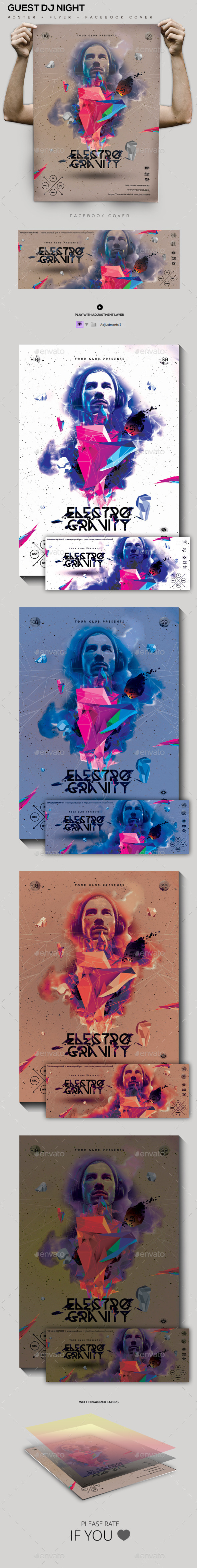 Electro Gravity Guest Dj Party Flyer/Poster - Clubs & Parties Events
