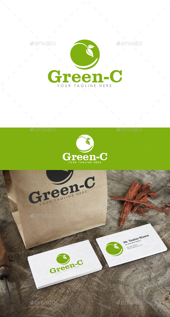 Green-C Logo - Nature Logo Templates