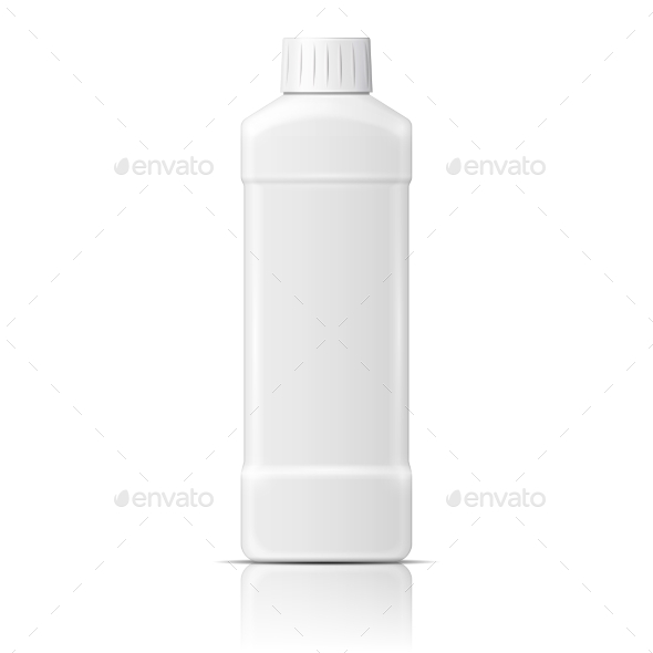White Plastic Bottle for Dishwashing Liquid - Man-made Objects Objects