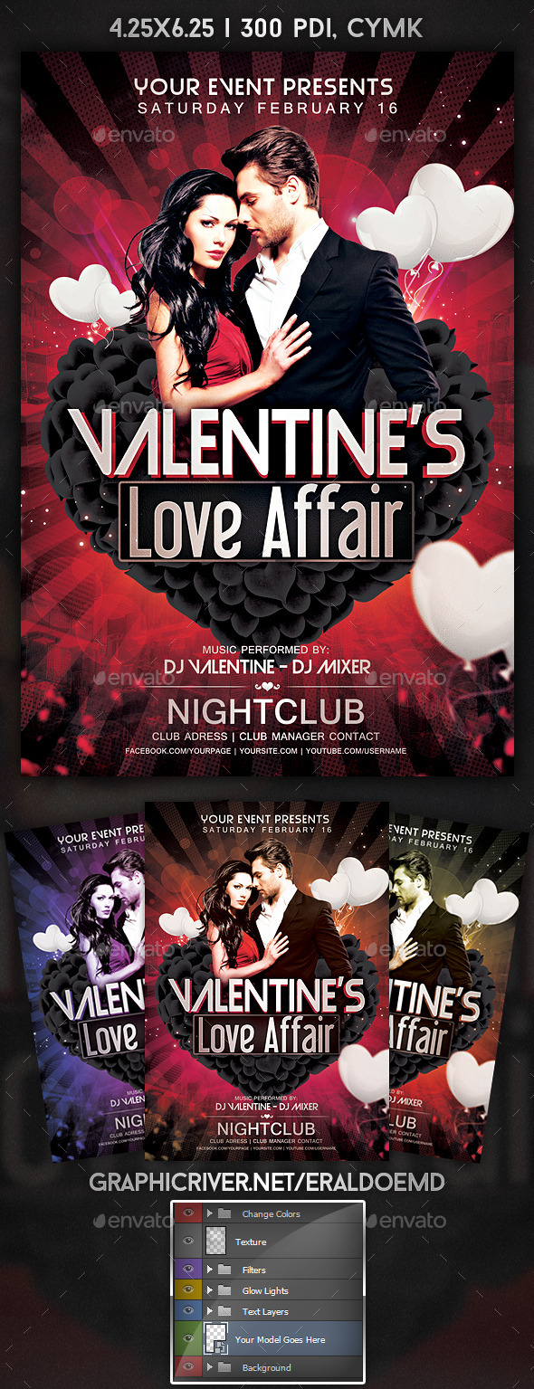 Valentine's Love Affair - Events Flyers