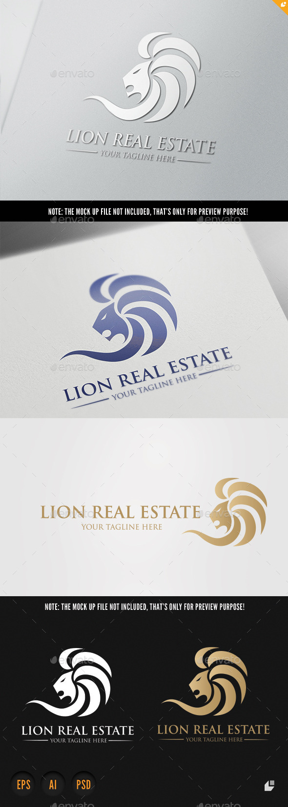 Lion Real Estate - Crests Logo Templates