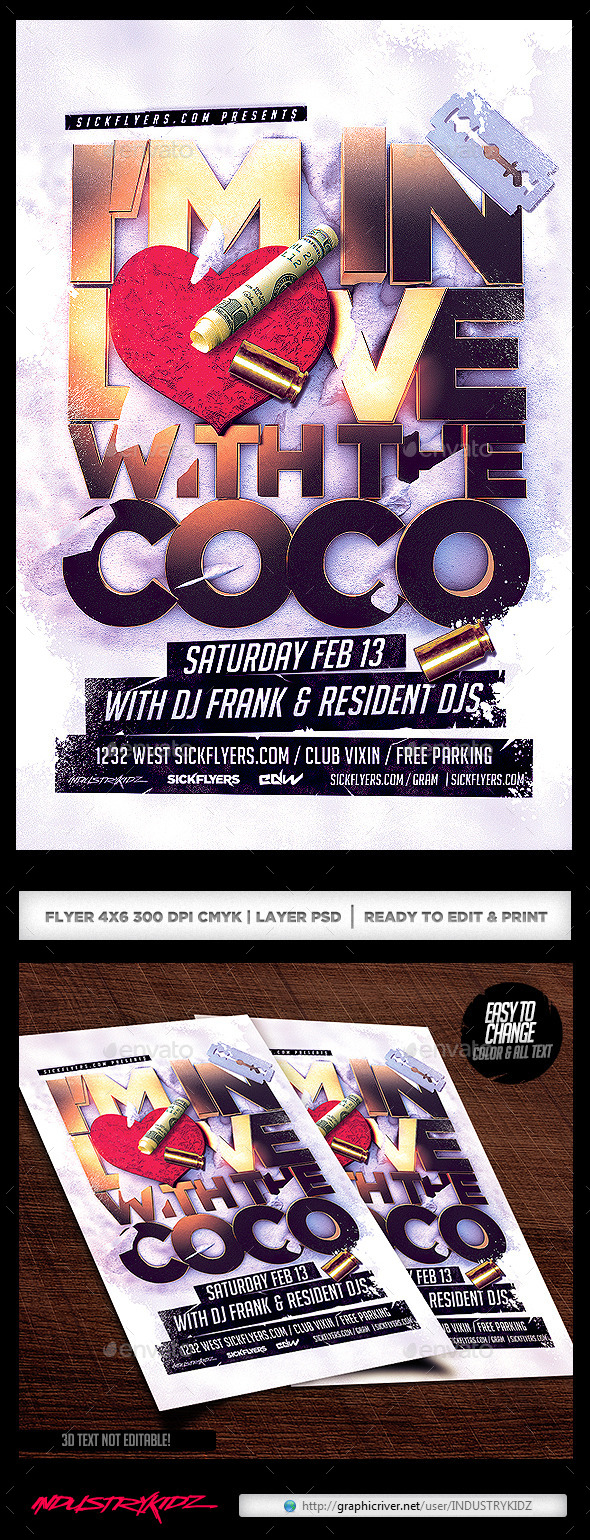 I'm in love with the Coco Flyer PSD - Clubs & Parties Events