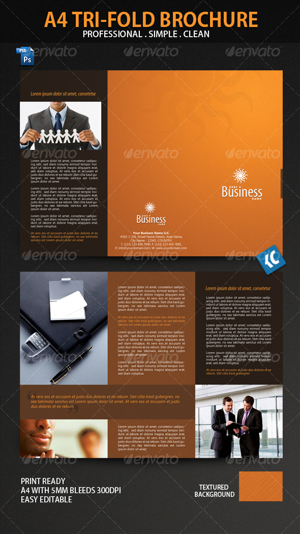 Clean and Professional A4-Tri-Fold Brochure - Corporate Brochures