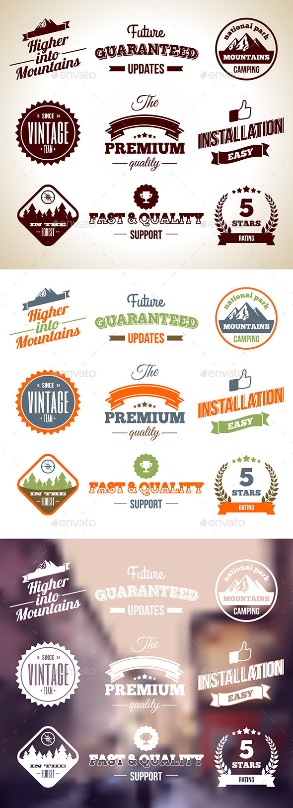 Vintage Badges. Premium labels. Hight Quality Design Elements - Decorative Symbols Decorative