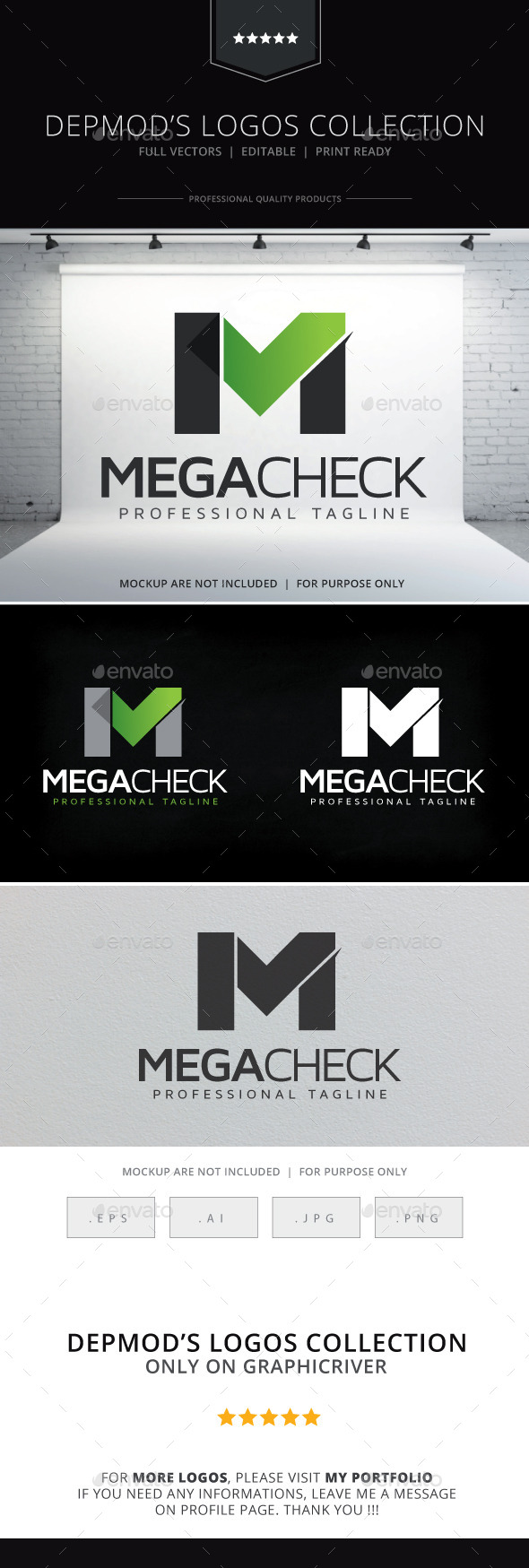 Mega Check Logo - Letters Logo Templates