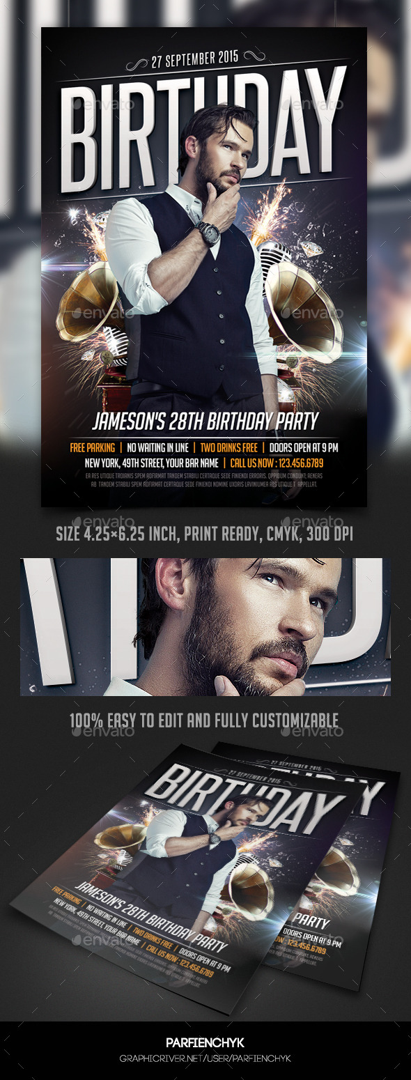 Birthday Party Flyer Template - Events Flyers