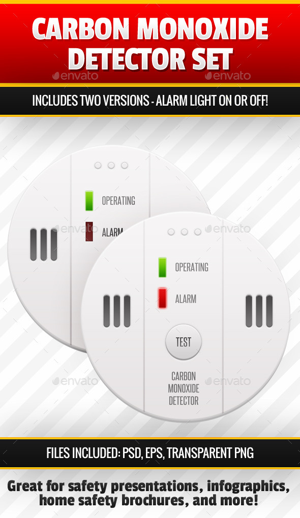 Carbon Monoxide Detector Image Set - Objects Illustrations