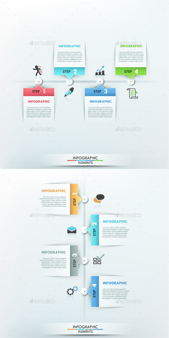 Modern Infographic Paper Timeline - Infographics