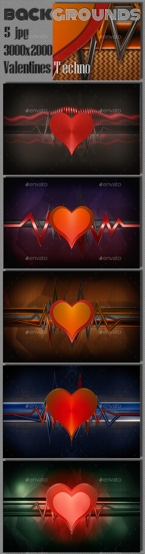 Valentine Techno Backgrounds