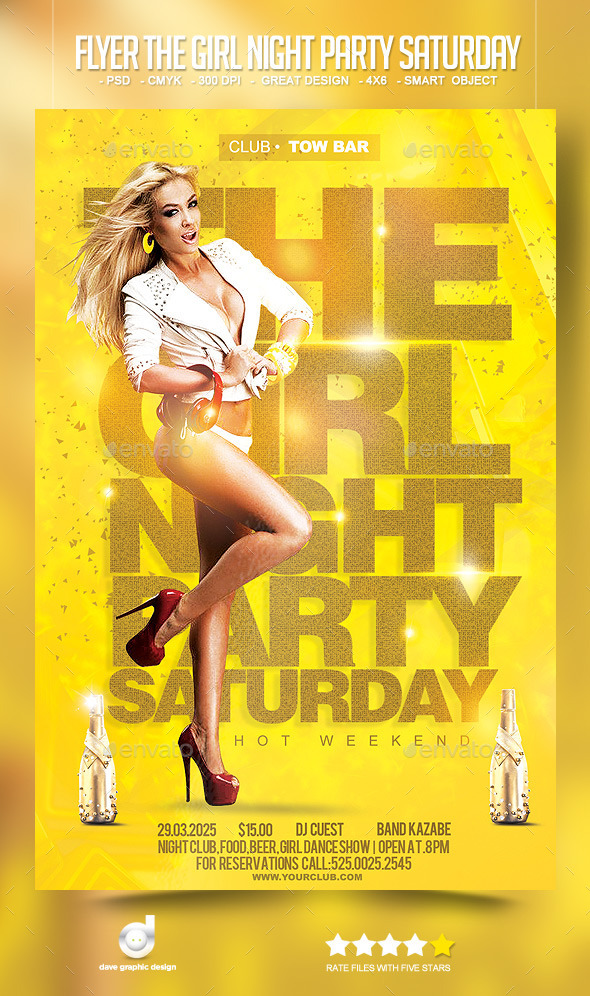 Flyer The Girl Night Party Saturday - Clubs & Parties Events