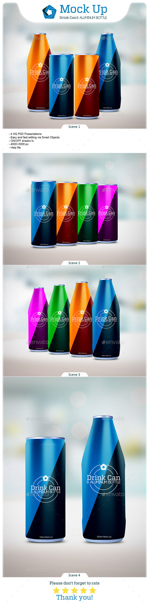 Download Drink Can & Aluminum Bottle Mockup by QalebStudio ...