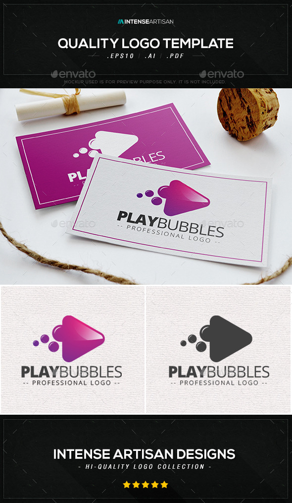 Play Bubbles Logo Template - Symbols Logo Templates