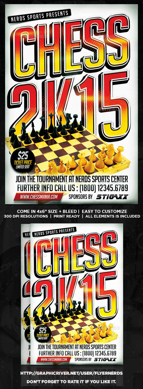 Chess 2K15 Tournament Flyer - Sports Events