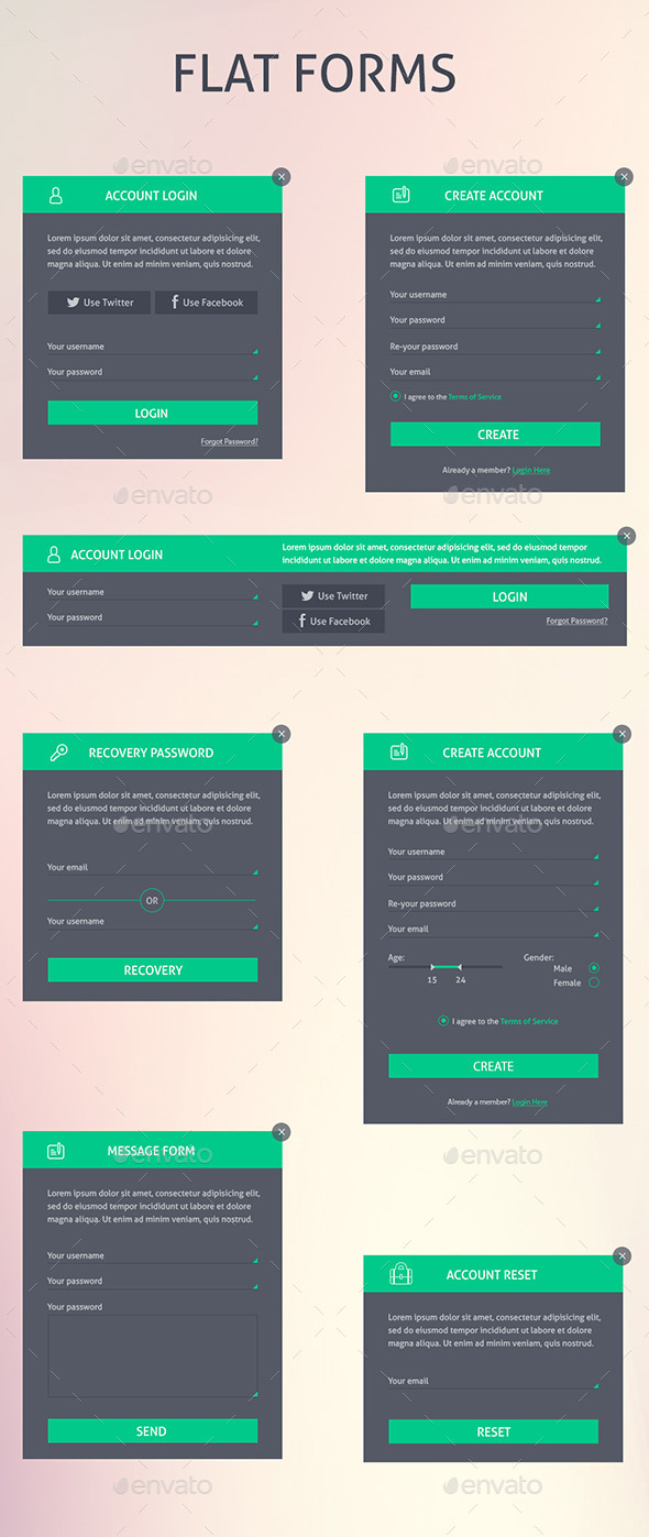 Flat Forms - Forms Web Elements