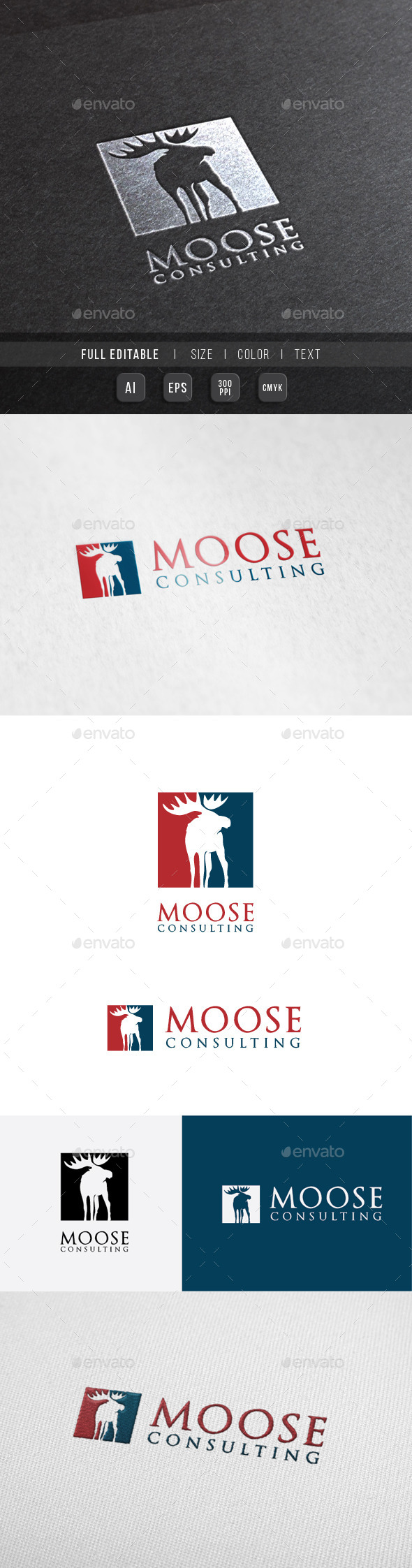 Moose Finance - Consulting Logo - Animals Logo Templates