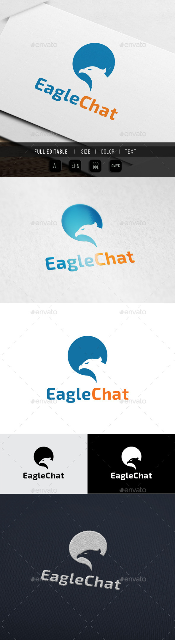 Eagle Chat - Express Logo - Animals Logo Templates