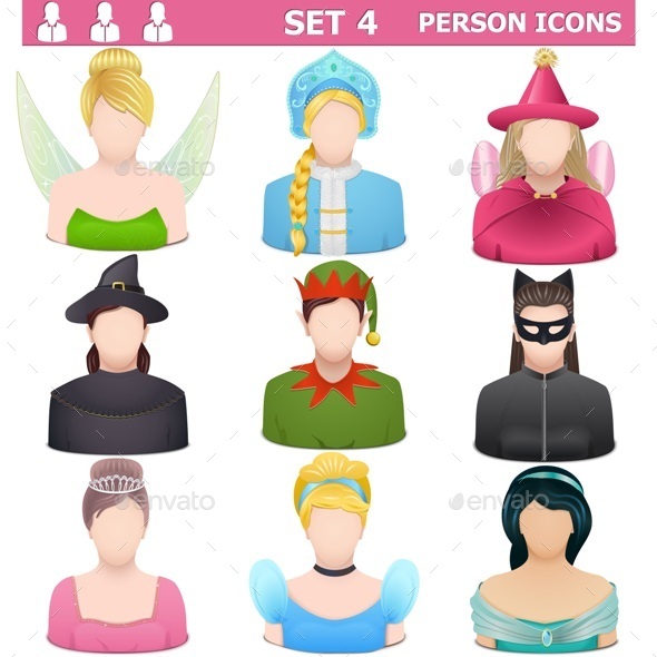 Person Icons Set 4 - People Characters