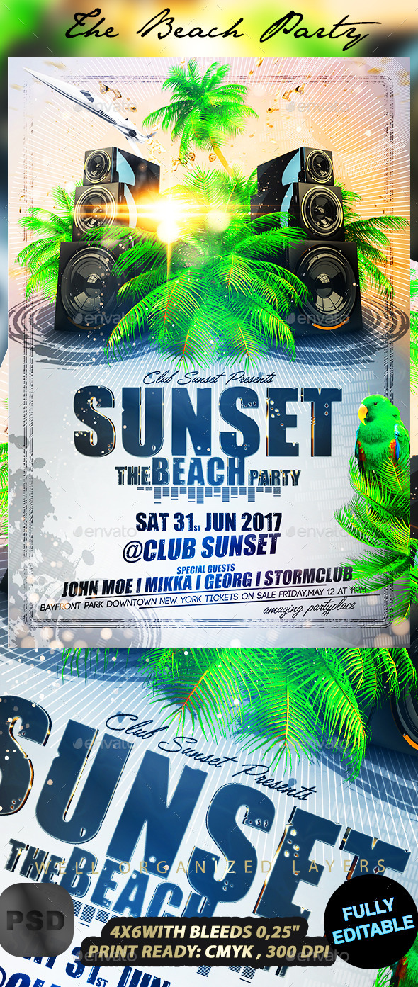 The Beach Party - Events Flyers