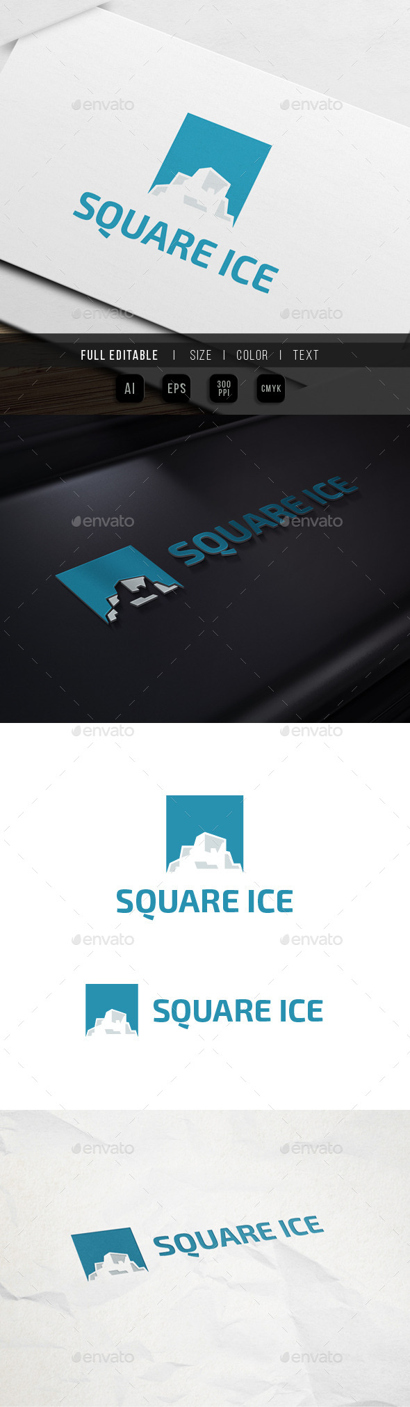 Ice Mountain - Square Climbing - Nature Logo Templates